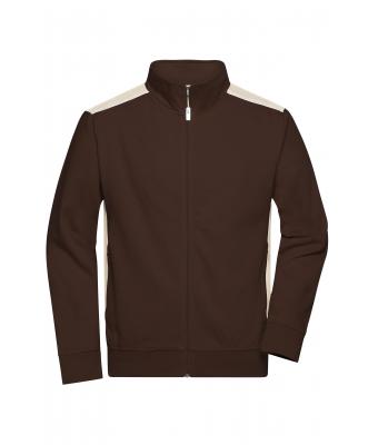 Herren Men's Workwear Sweat Jacket - COLOR - Brown/stone 8544