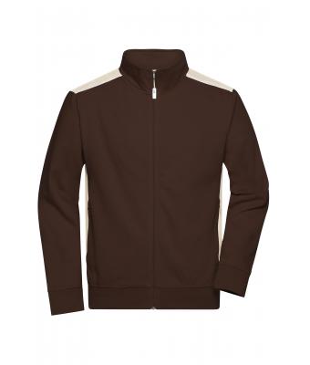 Unisex Men's Workwear Sweat Jacket - COLOR - Brown/stone 8544