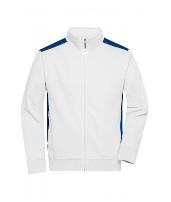 Herren Men's Workwear Sweat Jacket - COLOR - White/royal 8544