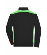 Unisex Workwear Sweat Jacket - COLOR - Black/lime-green 8544