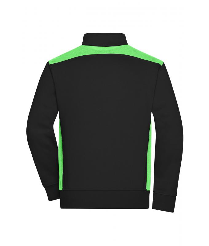 Unisex Workwear Sweat Jacket - COLOR - Black/lime-green 8544
