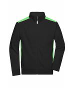 Unisex Workwear Sweat Jacket - COLOR - Black/lime-green 8544