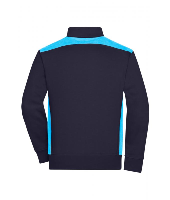 Unisex Workwear Sweat Jacket - COLOR - Navy/turquoise 8544