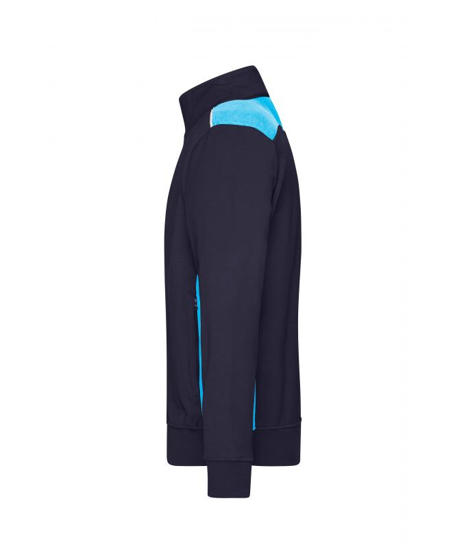 Unisex Workwear Sweat Jacket - COLOR - Navy/turquoise 8544