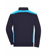 Unisex Workwear Sweat Jacket - COLOR - Navy/turquoise 8544