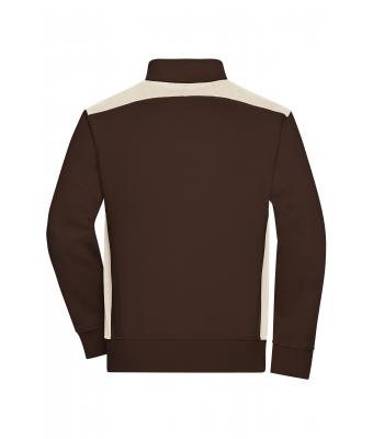 Unisex Workwear Sweat Jacket - COLOR - Brown/stone 8544