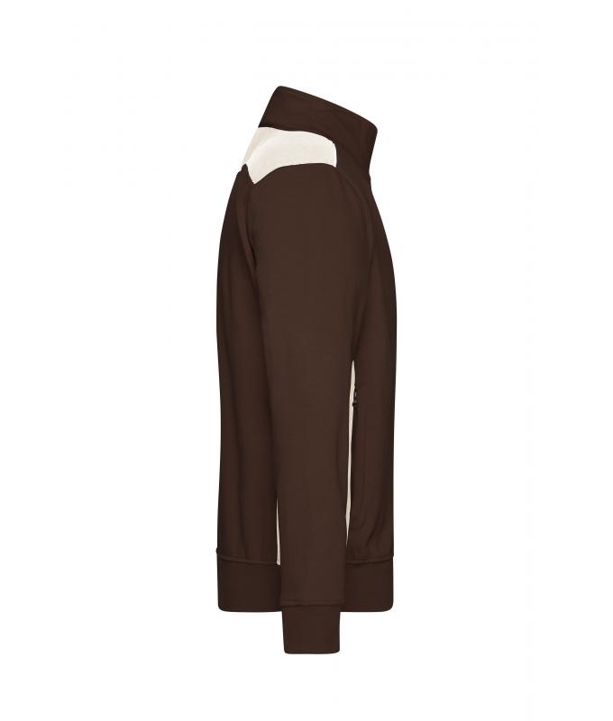 Unisex Workwear Sweat Jacket - COLOR - Brown/stone 8544