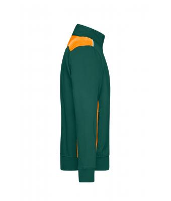 Unisex Workwear Sweat Jacket - COLOR - Dark-green/orange 8544