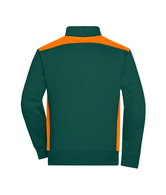 Unisex Workwear Sweat Jacket - COLOR - Dark-green/orange 8544