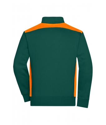 Unisex Workwear Sweat Jacket - COLOR - Dark-green/orange 8544