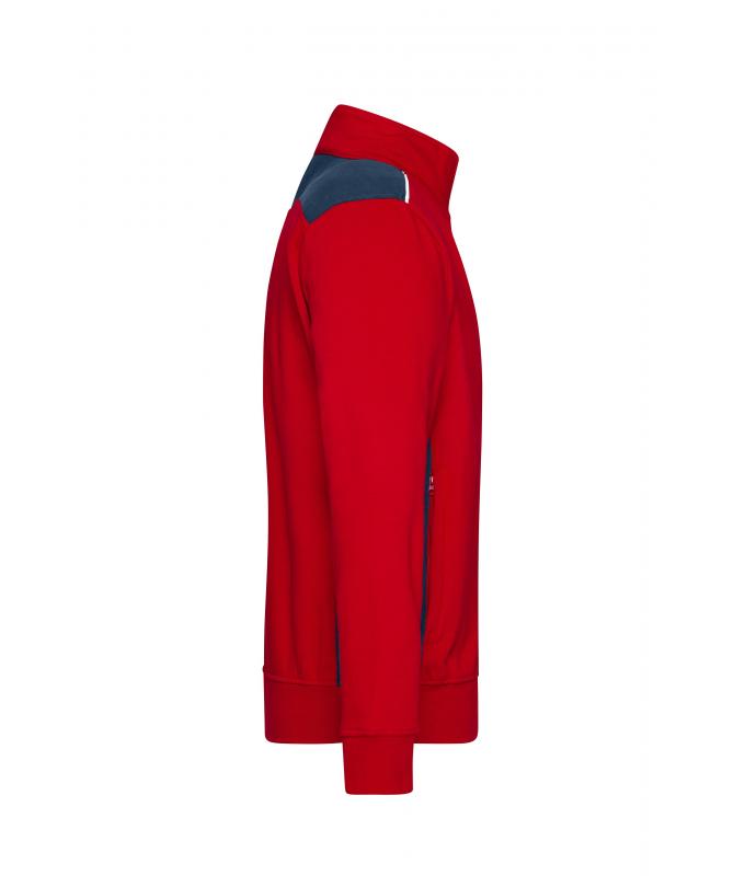 Unisex Workwear Sweat Jacket - COLOR - Red/navy 8544