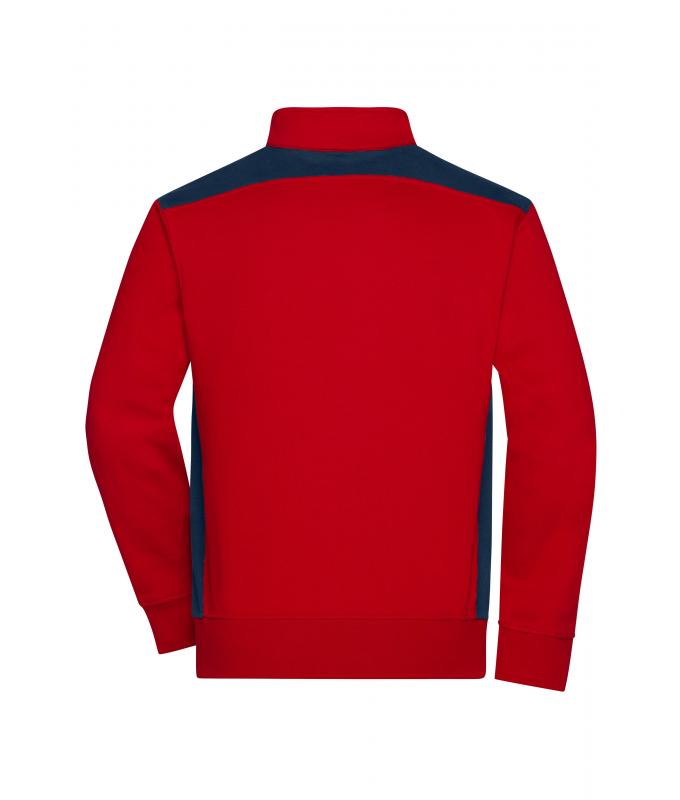 Unisex Workwear Sweat Jacket - COLOR - Red/navy 8544
