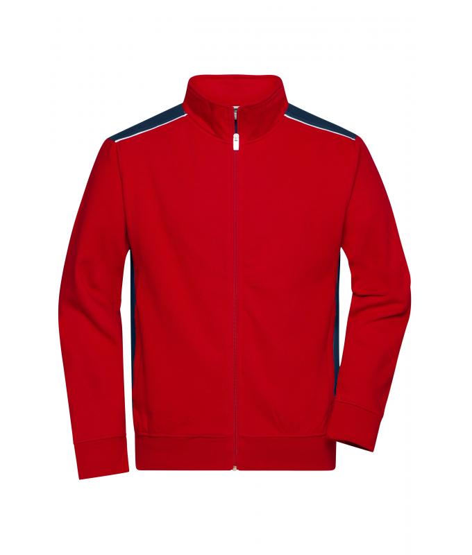 Unisex Workwear Sweat Jacket - COLOR - Red/navy 8544