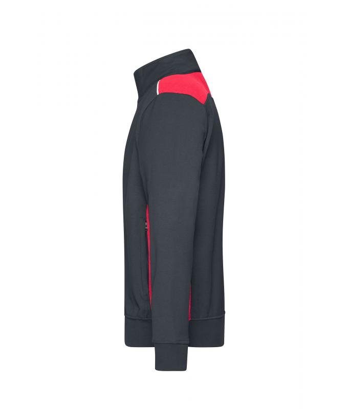Unisex Workwear Sweat Jacket - COLOR - Carbon/red 8544