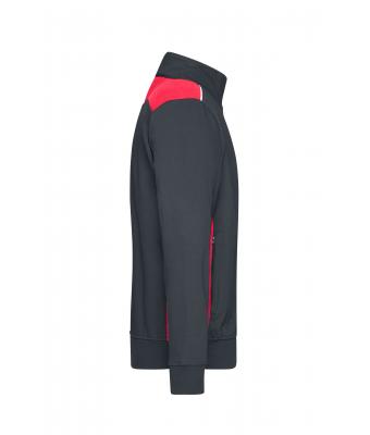 Unisex Workwear Sweat Jacket - COLOR - Carbon/red 8544