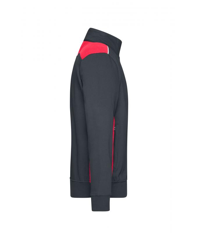 Unisex Workwear Sweat Jacket - COLOR - Carbon/red 8544