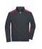 Unisex Workwear Sweat Jacket - COLOR - Carbon/red 8544