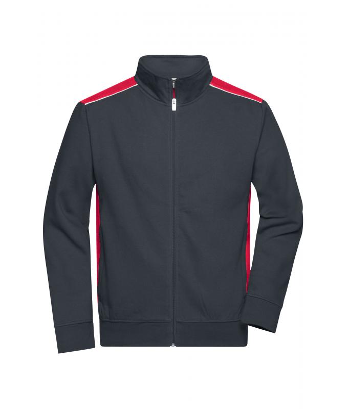 Unisex Workwear Sweat Jacket - COLOR - Carbon/red 8544