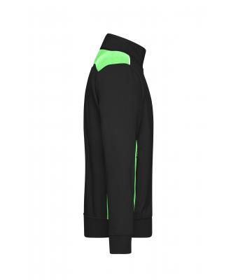 Unisex Workwear Sweat Jacket - COLOR - Black/lime-green 8544
