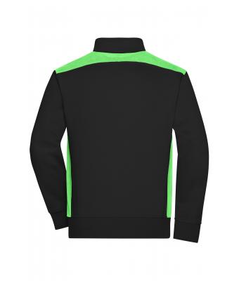 Unisex Workwear Sweat Jacket - COLOR - Black/lime-green 8544