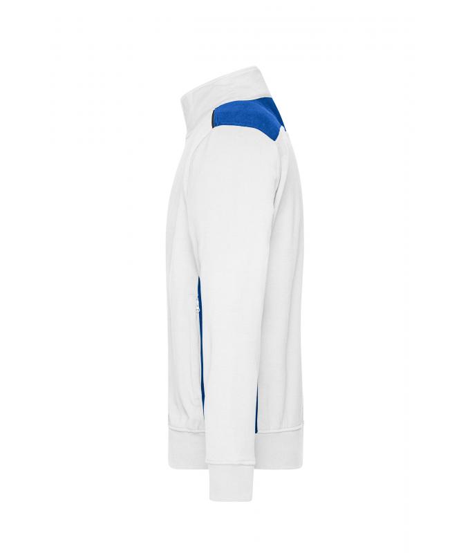 Unisex Workwear Sweat Jacket - COLOR - White/royal 8544