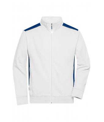 Unisex Workwear Sweat Jacket - COLOR - White/royal 8544