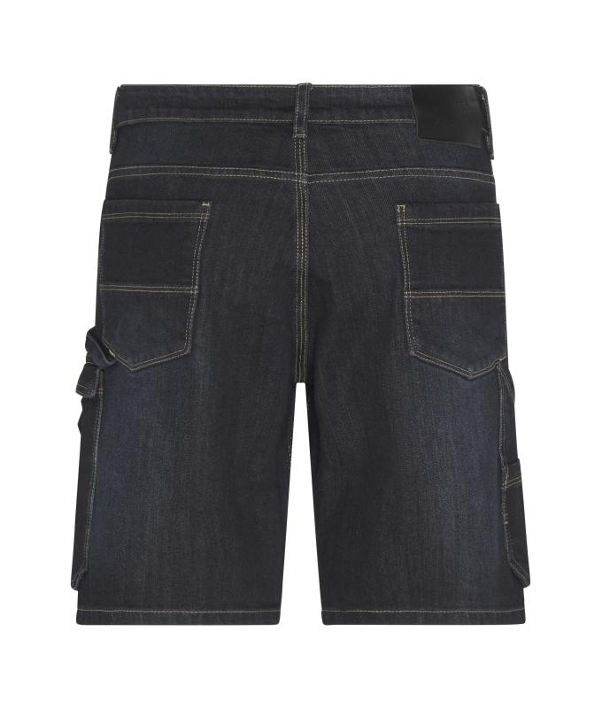 Unisex Workwear Stretch-Bermuda-Jeans Black-denim 10523
