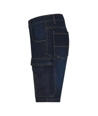 Unisex Workwear Stretch-Bermuda-Jeans Blue-denim 10523