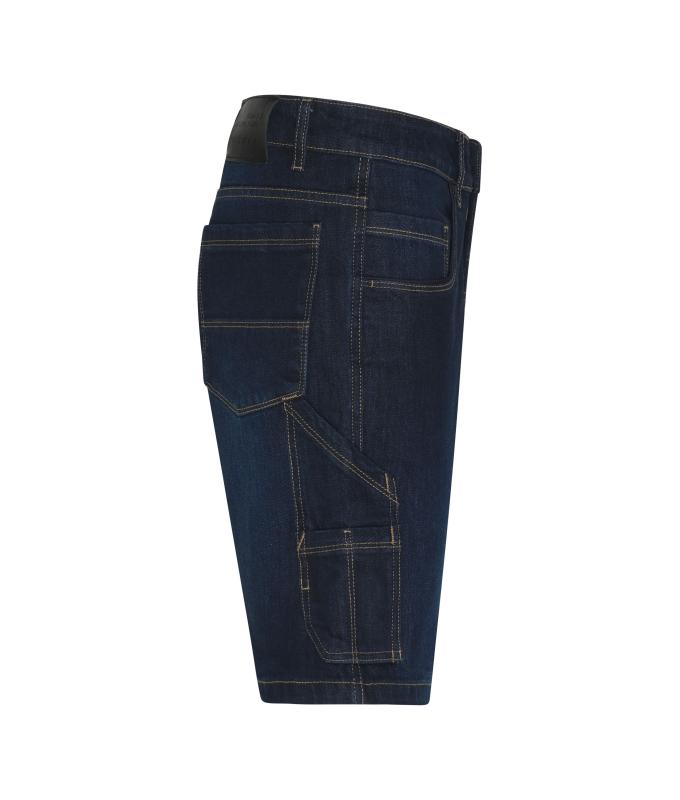 Unisex Workwear Stretch-Bermuda-Jeans Blue-denim 10523