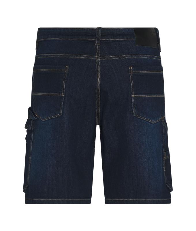 Unisex Workwear Stretch-Bermuda-Jeans Blue-denim 10523