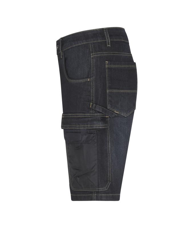 Unisex Workwear Stretch-Bermuda-Jeans Black-denim 10523