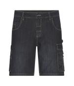 Unisex Workwear Stretch-Bermuda-Jeans Black-denim 10523