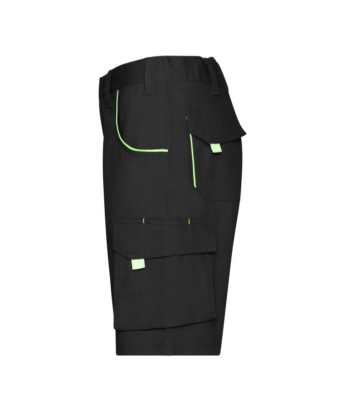 Unisex Workwear Bermudas - COLOR - Black/lime-green 8545