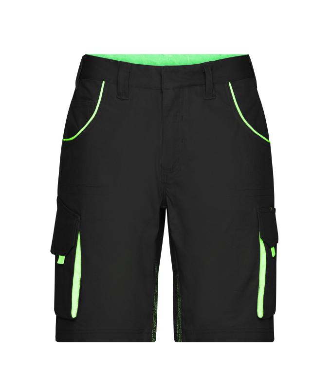 Unisex Workwear Bermudas - COLOR - Black/lime-green 8545