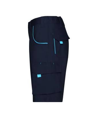 Unisex Workwear Bermudas - COLOR - Navy/turquoise 8545