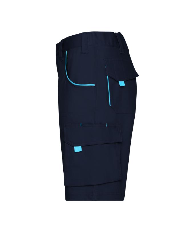 Unisex Workwear Bermudas - COLOR - Navy/turquoise 8545