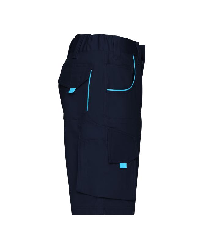 Unisex Workwear Bermudas - COLOR - Navy/turquoise 8545