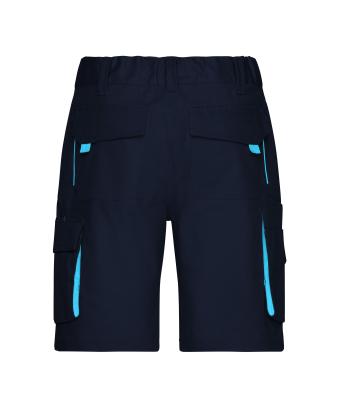 Unisex Workwear Bermudas - COLOR - Navy/turquoise 8545