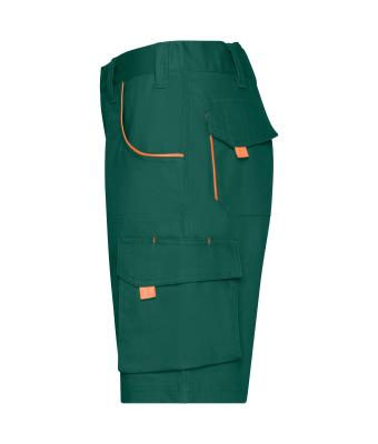 Unisex Workwear Bermudas - COLOR - Dark-green/orange 8545