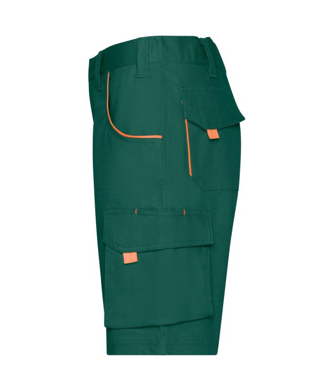 Unisex Workwear Bermudas - COLOR - Dark-green/orange 8545