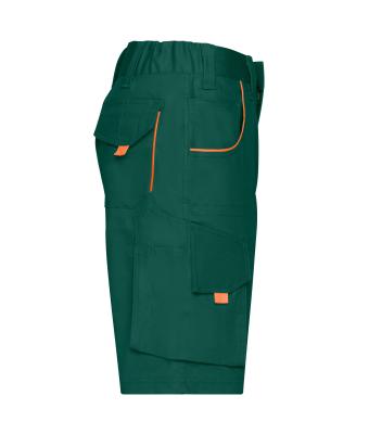 Unisex Workwear Bermudas - COLOR - Dark-green/orange 8545