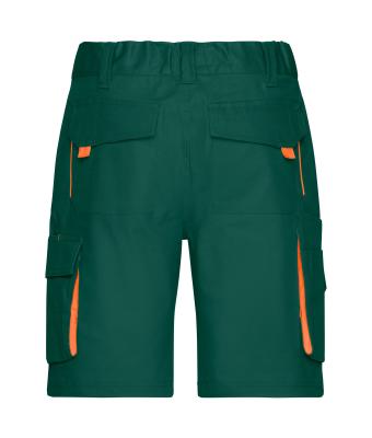 Unisex Workwear Bermudas - COLOR - Dark-green/orange 8545