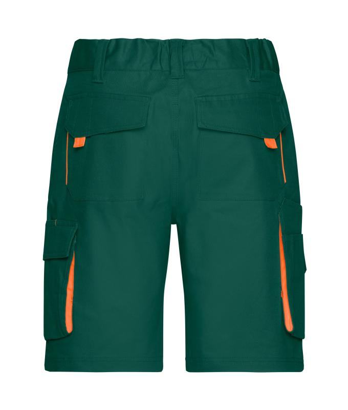 Unisex Workwear Bermudas - COLOR - Dark-green/orange 8545