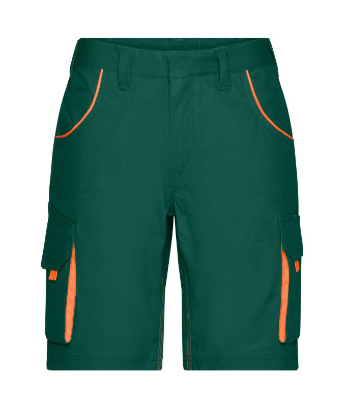 Unisex Workwear Bermudas - COLOR - Dark-green/orange 8545