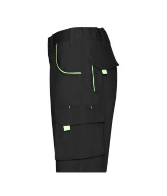 Unisex Workwear Bermudas - COLOR - Black/lime-green 8545