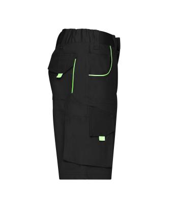 Unisex Workwear Bermudas - COLOR - Black/lime-green 8545