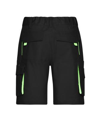 Unisex Workwear Bermudas - COLOR - Black/lime-green 8545