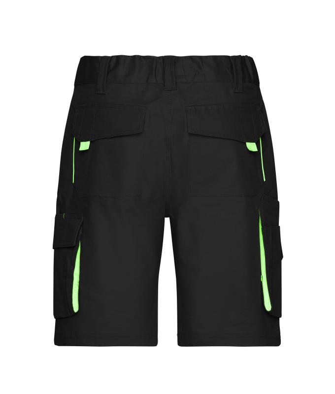 Unisex Workwear Bermudas - COLOR - Black/lime-green 8545
