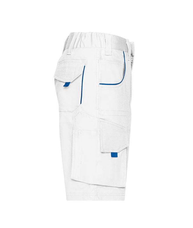 Unisex Workwear Bermudas - COLOR - White/royal 8545
