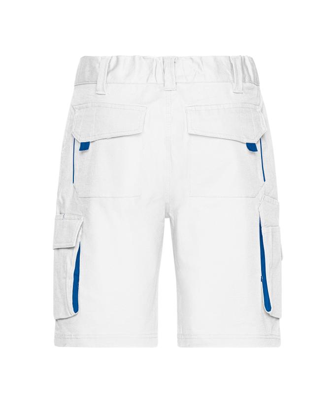 Unisex Workwear Bermudas - COLOR - White/royal 8545
